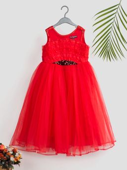 Toy Balloon Kids - Kids Red Gown Girls Party Wear Dress