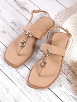 Mochi - Beige Synthetic Sandals