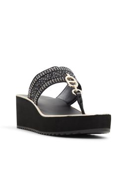 Aldo - Black Textile Wedges Heels