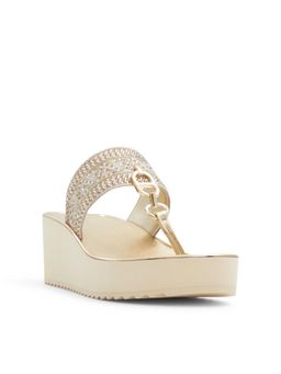 Aldo - Gold Textile Wedges Heels