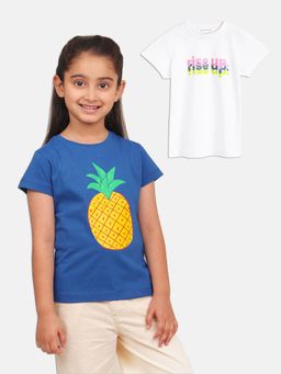 Campana - Girls Zuri Short Sleeves Graphic Print T-Shirts (Pack Of 2)