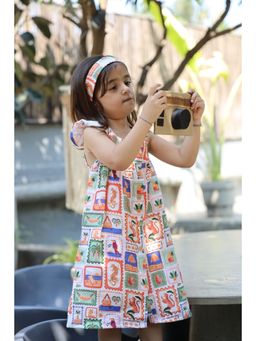 Funny Bones - Linen Wild Emblem Print Dress