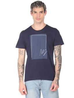 Arrow Sports - Men Blue Crew Neck Graphic Print T-shirt