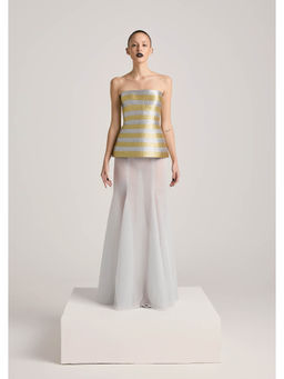 AKHL - Gold Corset Top with Tulle Fishtail Skirt (Set of 2)