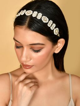 Silvermerc Designs - Gold Plated Kundan Matha Patti