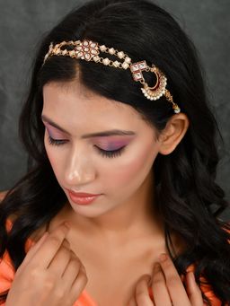 Silvermerc Designs - Traditional Kundan Floral Wedding Matha Patti