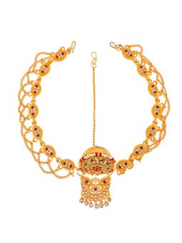 Silvermerc Designs - Cz Handcrafted Wedding Borla Sheeshpatti