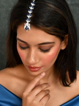 Silvermerc Designs - American Diamond Ethnic Maang Tikka