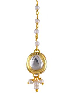 Silvermerc Designs - Gold Plated Kundan Maangtika