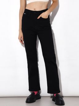ONLY - Women Straight Fit High-Rise Black Jeans