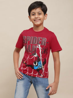 Kidsville - Spider-Man Across The Verse-Part One Graphic Red T-Shirt for Boys