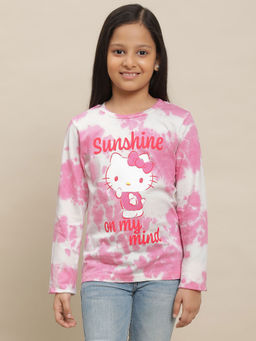 Kidsville - Hello Kitty Tie & Dye Multi Color T-Shirt for Girls