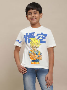 Kidsville - Dragon Ball Z Graphic White T-Shirt for Boys