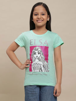 Kidsville - Frozen Graphic Green T-Shirt for Girls