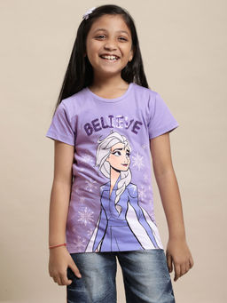 Kidsville - Frozen Graphic Violet T-Shirt for Girls