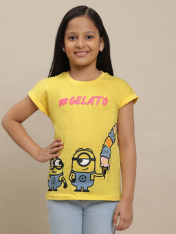 Kidsville - Minions Graphic Yellow T-Shirt for Girls