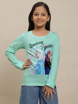Kidsville - Frozen Graphic Green T-Shirt for Girls
