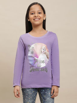 Kidsville - Frozen Graphic Violet T-Shirt for Girls