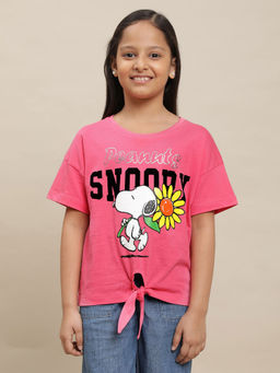 Kidsville - Peanuts Graphic Pink T-Shirt for Girls