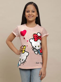 Kidsville - Hello Kitty Graphic Pink T-Shirt for Girls