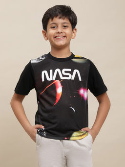 Kidsville - Nasa Graphic Black T-Shirt for Boys