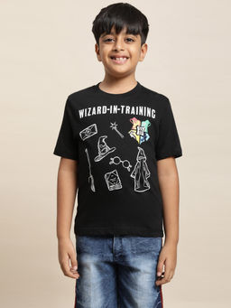 Kidsville - Harry Potter Graphic Black T-Shirt for Boys