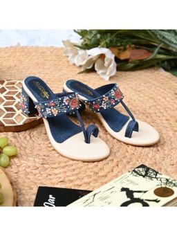 Sole House - Mutli-Color Denim Flower Heels