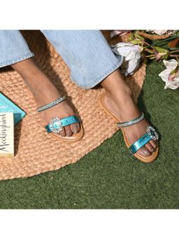 Sole House - Blue Brooch Flats