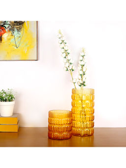HomeTown - Diva Glass Vase in Mustard (Set of 2)