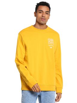 Lee - Regular Fit Mustard Solid Sweatshirt