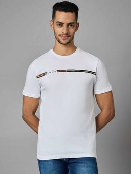 Louis Stitch - Men Cotton White Regular Fit Half Sleeve Round Neck T-Shirt