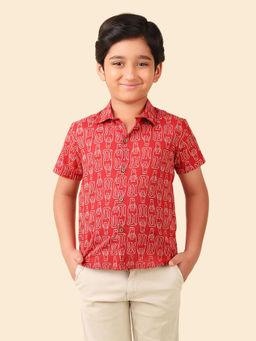 Fabindia - Red Cotton Printed Shirt