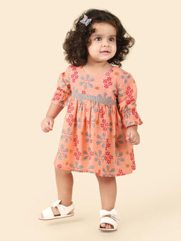 Fabindia - Pink Cotton Printed Dress