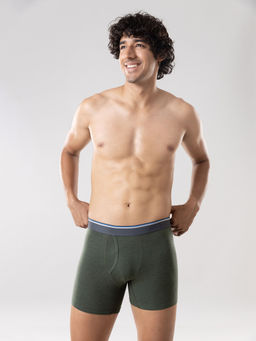 GLOOT - Anti Odor Cotton Tencel Cooling Boxer Brief-GLI003-Olive Melange