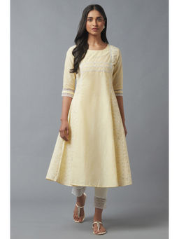WISHFUL by W - Yellow Floral Kurta