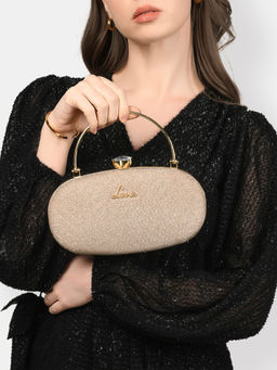 Lavie - Womens Rose Gold Jazz Framed Clutch with Detachable Strap (S)