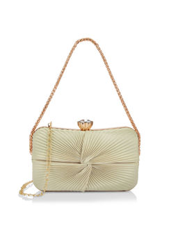 Lavie - Womens Gold Ruby Knot Framed Clutch with Detachable Strap (S)