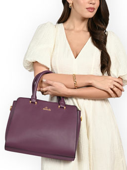 Lavie - Womens Wine Ushawu Dome Satchel with Detachable Strap (M)