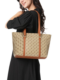 Lavie - Womens Beige Mono Ll Veronica Tote Bag (L)