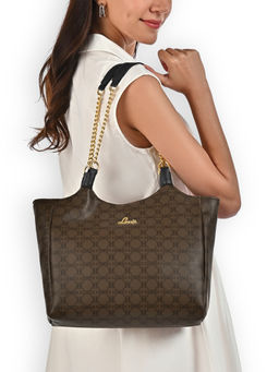 Lavie - Womens Brown Mono Madhia Tote Bag (L)