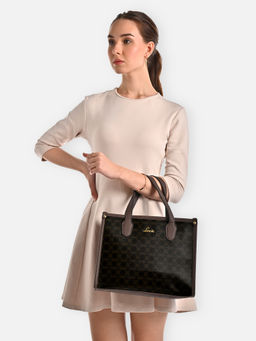 Lavie - Womens Black Mono Kelissa Satchel with Detachable Strap (L)