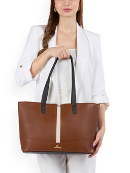 Lavie - Womens Brown Lyla Colorblock Tote Bag (L)