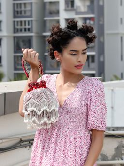 Odette - Gorgeous Red Embellished Potli Bag