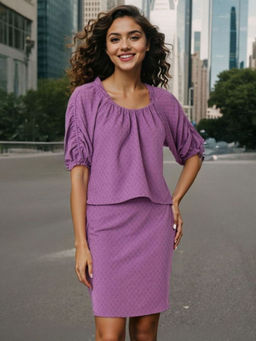 Freehand - Women Regular Fit Textured Scoop Neck Ruched Top