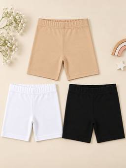 KiddoPanti - Girls Cycling Shorts (Pack of 3)