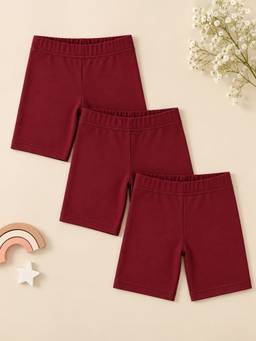 KiddoPanti - Girls Cycling Shorts (Pack of 3)