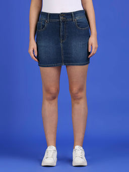 Pepe Jeans - Dark Blue Mid Waist Mini Denim Skirt