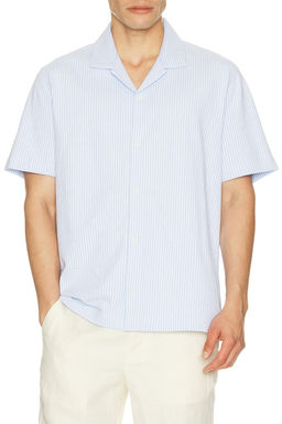 Vince - Seersucker Stripe Short Sleeve Cabana Shirt