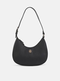 Tommy Hilfiger - Solid Black Pvc Shoulder Bag