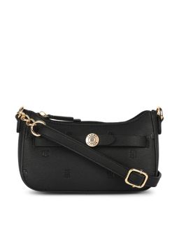 Tommy Hilfiger - Logo Black Pvc Crossbody Bag